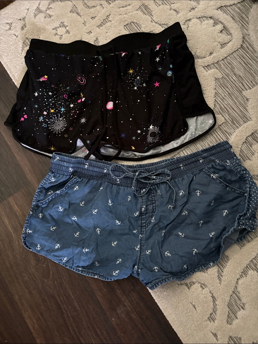 Galaxy Stars and Anchor Polkadot  Shorts Bundle